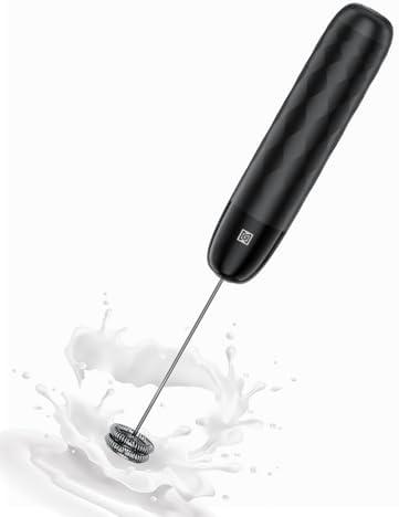 Maestri House Rechargeable Milk Frother, LunaFro Mini Handheld Electric Foam Maker Detachable Stainless Steel Whisk Drink Mixer Foamer Mini Blender for Matcha, Lattes, Cappuccino, No Stand
