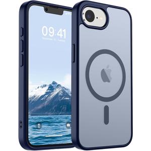 SUPFINE Magnetic for iPhone 17e Case/iPhone 16e Case 2025 (Compatible with MagSafe)(Military Grade Drop Protection) Slim Translucent Matte Shockproof with Anti-Fingerprint Phone Case,Navy Blue