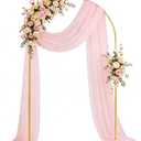 7.2 FT Metal Arch Backdrop Stand, Gold Balloon Arch Stand for Ceremony, Heavy Duty Wedding Arch for Birthday Party, Bridal Baby Shower, Christmas & Holiday Decoration, Easy Assembly
