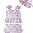 DivingBirds Baby Girl Swimsuit, 2-Piece Tankini, 12-18 M