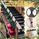 Jutom 16 Pcs 20 Inches Christmas Velvet Garland Ties Decorative Banister Twist Ties Reusable and Flexible for Xmas Light Banisters Home Stairways Railings Decoration