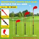 CWLAKON Backyard Golf Game with 2 Clubs & Light, Yard Golf Game Glow in The Dark 9 Holes with Balls, Outdoor Night Light up Yard Golf Chipping Game for Adults Kids, Field Day Family Reunion Party Game