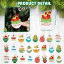 Namalu 24 Pcs Vintage Christmas Hanging Ornament Bowl Shaped Vintage Christmas Ornament Acrylic Hanging Tree Decorations for Party Supplies, 12 Styles