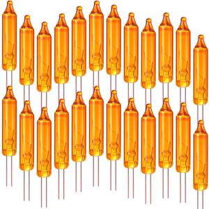 Mudder 100 Count 2.5V Christmas 50/100/150/200 Count Mini Incandescent Wire String Lights Replacement Bulbs Indoor Outdoor Christmas Lights Decorations for Home Xmas Tree (Orange)