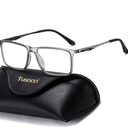 Tusocci Blue Light Blocking Glasses,Computer/Gaming/Phone/TV Use Anti Eyestrain & UV Glare with Glasses Case Matte Transparent Grey