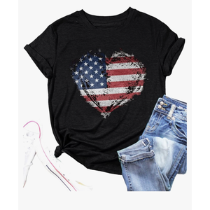 Women American Flag Shirts USA Flag Stars Stripes Graphic Blouse Patriotic Shirt 4th of July T Shirt Summer Tops Tee 10