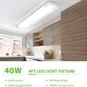 ANTLUX 4ft LED Flush Mount Linear Lights 40W 4500lm Kitchen Light Fixtures, 5000K, 4 Foot led Kitchen Ceiling Light fixtures for Living Room, Laundry, Replace for Fluorescent Version 2 Pack