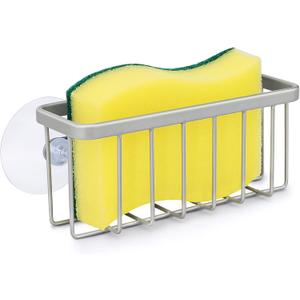 HLOOL Sponge Holder for Kitchen Sink, Kitchen Sink Sponge Holder,Sink Caddy,Dish Soap Holder Mat Silver
