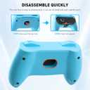 PAWDIARY Switch 2 Grip Compatible with Nintendo Switch 2025 Controller, [2 Pack] Grip Accessories for New Switch 2 Controller, Ergonomic Comfort Handle Kit with 4 Thumb Caps (Blue&Orange)