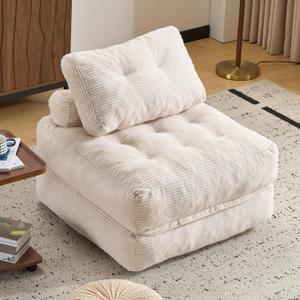 Folding Sofa Bed,Convertible Sleeper Chair for Adults, Folding Sofa Bed Foam Filling Couch with PillowSleeper Chairs Single Size Floor Mattress,White