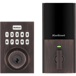 Kwikset HomeConnect 620 Z-Wave Long Range Enabled Keypad Smart Lock Convenient Keyless Entry, Customizable User Codes, Ring Alarm Compatible, Hub Required, Sold Separately Venetian Bronze Contemporary
