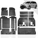Vanseno Compatible for 2021-2025 8 Seat Toyota Sienna Floor Mats & Cargo Liners & Backrest Mat Full Mats TPE All Weather Mats for 2021-2025 Sienna Accessories (Only for 8 Seater with Spare Tire)