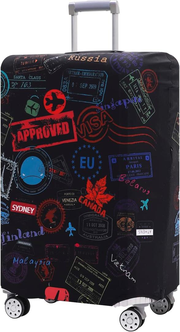 Travelkin Luggage Cover Suitcase Cover Suitcase Protector Fit 22-25 Inch Luggage (M, Go Travel-World)