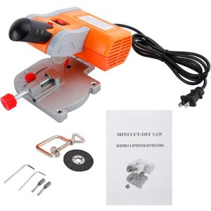 110V Mini Bench Top Cut-off Miter Saw with Miter Gauge 2" Blade for Metal Wood Plastic Arts & Crafts Cutting