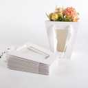 20Packs White Flower Gift Bag with Clear Window, Bouquet Bags with Handle, Party Favor Bags for Mother's Day Wedding Party Birthday