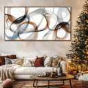 Framed Canvas Wall Art - Large Abstract art prints for Home & Office Decor - Brown Modern, Minimalist Wall Art Decor for Living Room, Bedroom Farmhouse Wall Decor Wood Frame 2040IN