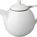 FORLIFE Curve Teapot with Infuser, 45-Ounce, White