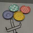 Selamica Ceramic Spoon Rest with Holder, 4.8 Inch Spoon Rest for Stove Top, Spoon Holder for Kitchen Counter, Coffee Spoon Holder, Utensil Rest for Cooking, Ladles, Tong, Set of 4, Assorted Colors