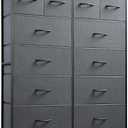 WLIVE Tall Dresser for Bedroom with 12 Drawers, Chests of Drawers, Fabric Dressers for Closet, Living Room, Storage Dresser Organizer with Wood Top, Steel Frame, Dark Grey