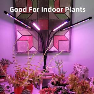 Grow Light for Indoor Plants - Upgraded Version 80 LED Lamps with Full Spectrum & Red Blue Spectrum, 3/9/12H Timer, 10 Dimmable Level, Adjustable Gooseneck, 3 Switch Modes
