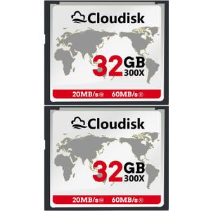 Pack of 2 Compact Flash Card 32GB 300X CF 2.0 Card Performance for DSLR Camera, Vintage Digital Camera and Industry Equipment (32 GB)