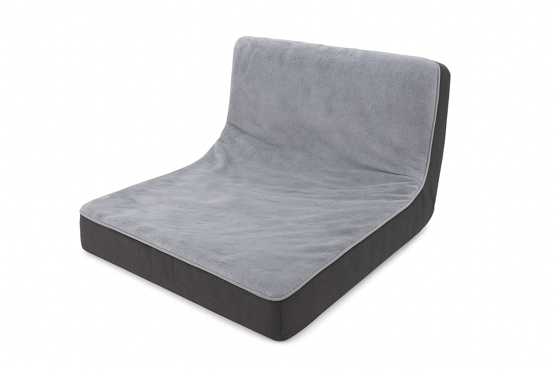 Velvet Folding Floor Gaming Chair Cover, Floor Chair Slipcover Adjustable Soft Floor Lazy Chair Cover Meditation Lounge Chair Protector Cover (Grey)