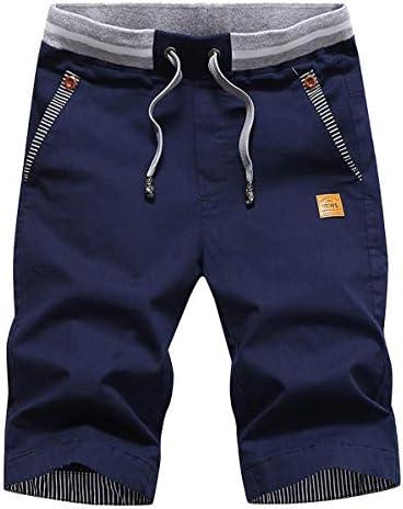 Tansozer Men's Shorts Casual Classic Fit Drawstring Summer Beach Shorts with Elastic Waist and Pockets, Size Large