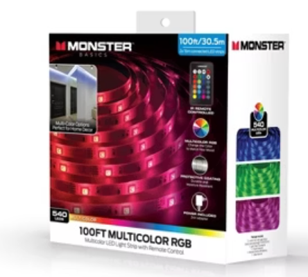 Monster 100 Ft Multicolor RGB