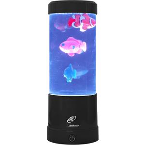 Lightahead Mini LED Round Fish Lamp Color Changing Light Effects, A Sensory Synthetic Fish Aquarium Tank 9 inches Tall Mood Lamp.