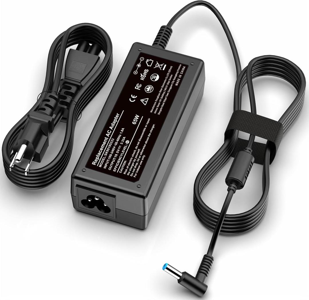 PIOEVTKA Replacement for HP Laptop Charger 65W 45W Computer Charger Smart Blue Tip Power Adapter
