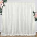 10 ft x 10 ft Wrinkle Free Ivory Backdrop Curtain for Wedding Parties, Polyester Ivory Photo Backdrop Drapes 2 Panels 5x10ft for Baby Shower Photoshoot Engagement Birthday Party Photography Background