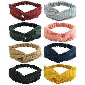 QandSweet Women and Little Girl's Stretchy Headbands Teens Cross Hairband for Fashion Shampoo Sports (Girl Head 40-50CM)