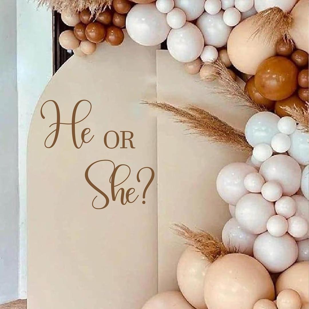 He or She Gender Reveal Decal for Balloon Arch - Balloon Arch Decoration, Girl or Boy Backdrop Party, Gender Reveal Party Decorations, Baby Gender Sign (He or She Decal)