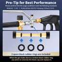 Foam Cannon for Pressure Washer, Stubby Gun with Dual Connector (M22-15mm Adapter + Wash Mitt), 5 Nozzles Tips, 4000 PSI Pressure Washer Gun, 1/4" Quick Connect for Auto/Home, 1 Liter