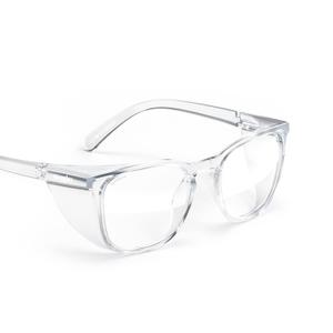 Stoggles Square Z87.2 Certified Polycarbonate Small Fit Safety Glasses, Scratch & Shatter-Proof, Blue-Light & UV Blocking Lens, Top & Side Shields, Anti-Fog Dip Coated, Protective & Stylish Eyewear (Clear)