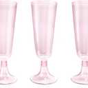 bUCLA 60 Pack Pink Plastic Champagne Flutes Disposable - 5 OZ Plastic Champagne Glasses - Fancy Champagne Cups - Ideal for Party