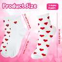 Haawooky 8 Pairs Cute Heart White Red Socks,2 Styles Ankle Socks for Women,Frilly Fun Heart Pattern Crew Socks for Valentine's Day Gift,Women Girls
