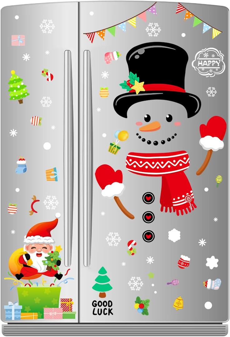Christmas Snowman Magnets for Fridge 14Pcs, Reusable Refrigerator Magnetic Ornaments, Christmas Indoor Decorations, Mangnet for Home, Kitchen & Office, Metal Door, Garage Decor