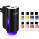 LWW Smart Car Air Freshener - 3 Levels Strength with Ventilation Clip, Rechargeable Car Fragrance Atomizer - with 8 10ml Bottles of Fragrance, Long Lasting Oil Diffuser (Black)