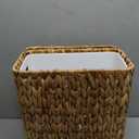 3 Gallon Wicker Trash Can,Small Bathroom Trash Can with Lid,Natural Water Hyacinth Wicker Waste Basket for Bedroom,Toilet,Narrow Garbage Can with Removable Liner