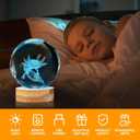 3D Axolotl Crystal Ball Night Light 3.15 inch Axolotl Glass Ball Lamp with 16 Color Changing Wooden Base and Remote Ideal Gifts for Kids Friends Birthday Christmas Room Axolotl Decor