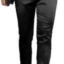 heipeiwa Women's Satin Pants Dress Casual Pleated Pull on High Waist Pants Baggy Front Tapered Trouser (Drapeblack), Small Long