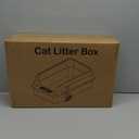 2PACK Stainless Steel Litter Box, Extra Large Litter Boxes for Big Cats, XL Metal Cat Litter Box with Lid High Sides, Anti-Urine Leakage, Non-Sticky, Scoop Included (Dark Grey)