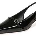 Kitten Heels for Women Slingback Heels Womens Dress Shoes Comfortable Work Shoes Pointed Toe Pumps (6, Black)
