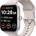 Smart Watch for Men Women Alexa Built-in, 1.95" Fitness Tracker with Answer/Make Calls, IP68 Waterproof/Sleep Tracker/Heart Rate/100 Sports, Fitness Watch Compatible iOS Android (Beige)