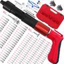 Concrete Nail Gun Kit with 120pcs Nails,5 Speed Adjustable Manual Mini Steel Nail Gun,Portable Nailer Gun, Wood working and Decoration- Built in Air Nailer for Red Brick Walls,Concrete Walls