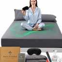 25% Silver Fiber 75% Organic Cotton Grounding Sheet Queen Size 60"x80"x15" Includes Grounding Cord, Sleep Mask & Silver Test Pen -Conductive Earthing Sheet for Better Sleep, Stress Support & Recovery