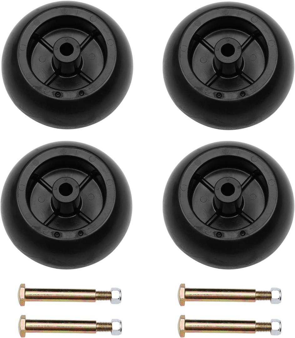 Lawn Mower Anti Scalp Deck Wheel Kit Set of 4 Compatible with Cub Cadet, John Deere, MTD & More Work with 38" 40" 46" 50"& More decks Replace# 753-04856A, 734-3058, 174873