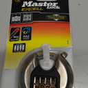 Master Lock Heavy Duty Disc Padlock [Combination] [Stainless Steel] [Outdoor] M40EURDNUM - Best Used for Storage Units, Sheds, Garages, Trailers and More