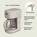 BELLA 12 Cup Programmable Coffee Marker, Reusable Dishwasher Safe Accessories, Easy LCD diaply, Auto Shutoff, 900 watt, Oatmilk